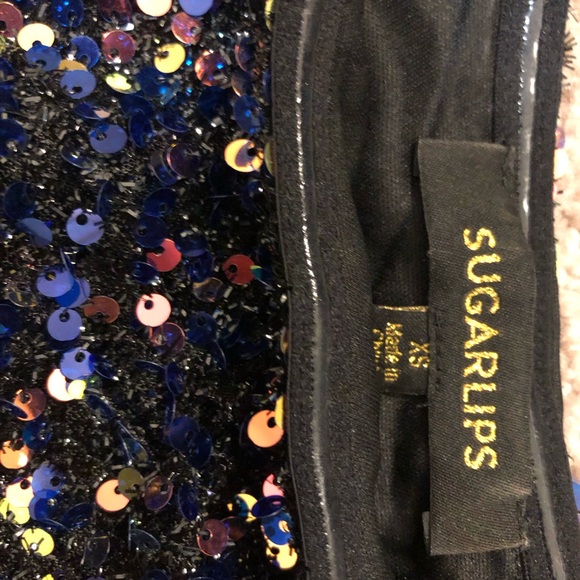 Sugarlips - Jupiter one shoulder peplum sequin top - worn only once! X small - Picture 10 of 16